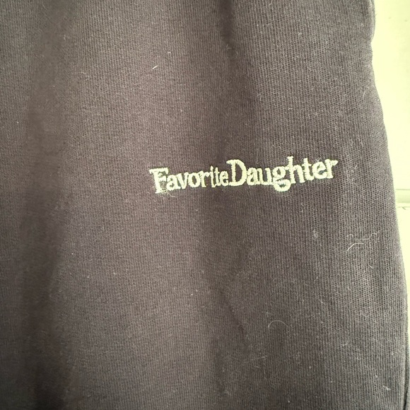 FAVORITE DAUGHTER Black Cropped Hoodie AND SWEATPANTS SET BOTH SZ MEDIUM - Picture 5 of 6